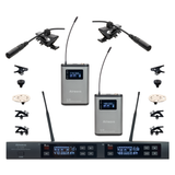 AT-5220 TITANIUM LAV PAK |  2 Channel Wireless Microphone System with TITANIUM SERIES Lavalieres