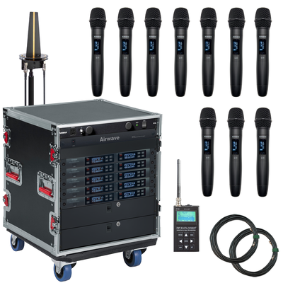 AT-SYS-10-HH | 10 Channel Wireless Microphone System with 10 Handhelds