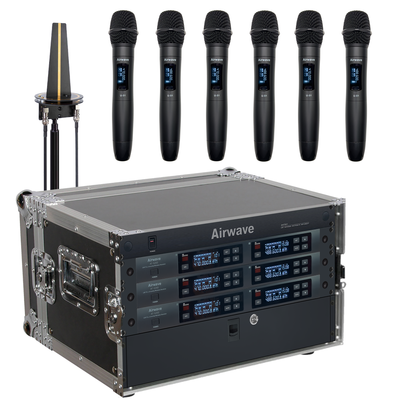 AT-SYS-6-HH | 6 Channel Wireless Microphone System with 6 Handhelds