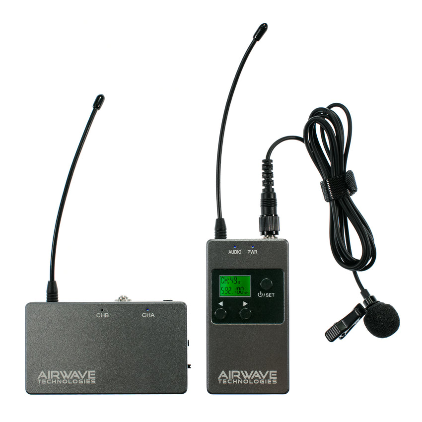 Wireless Lavalier Clip-On Microphone Headset + Pocket Transmitter